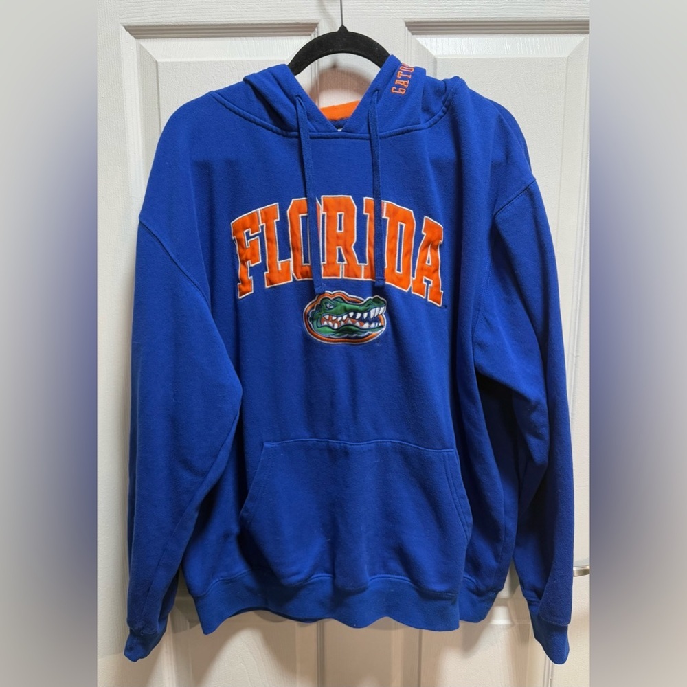 Colosseum Blue Florida Gators Hoodie with Orange Lettering XXL